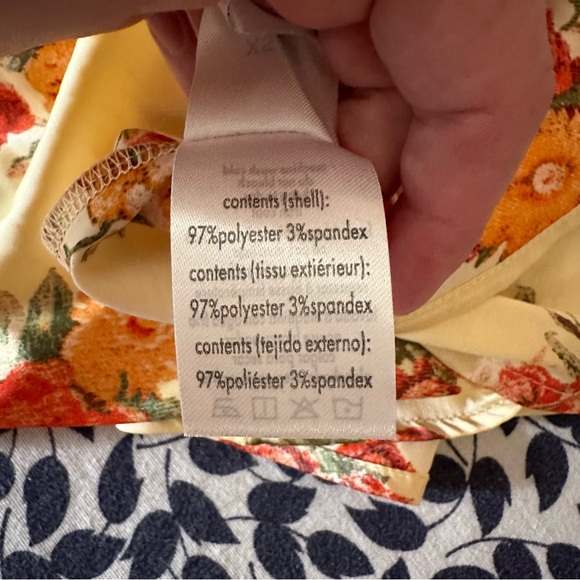 Danielle Bernstein Golden Hour Yellow Red Floral Tie Back Satin Dress NWOT XS - Picture 12 of 16